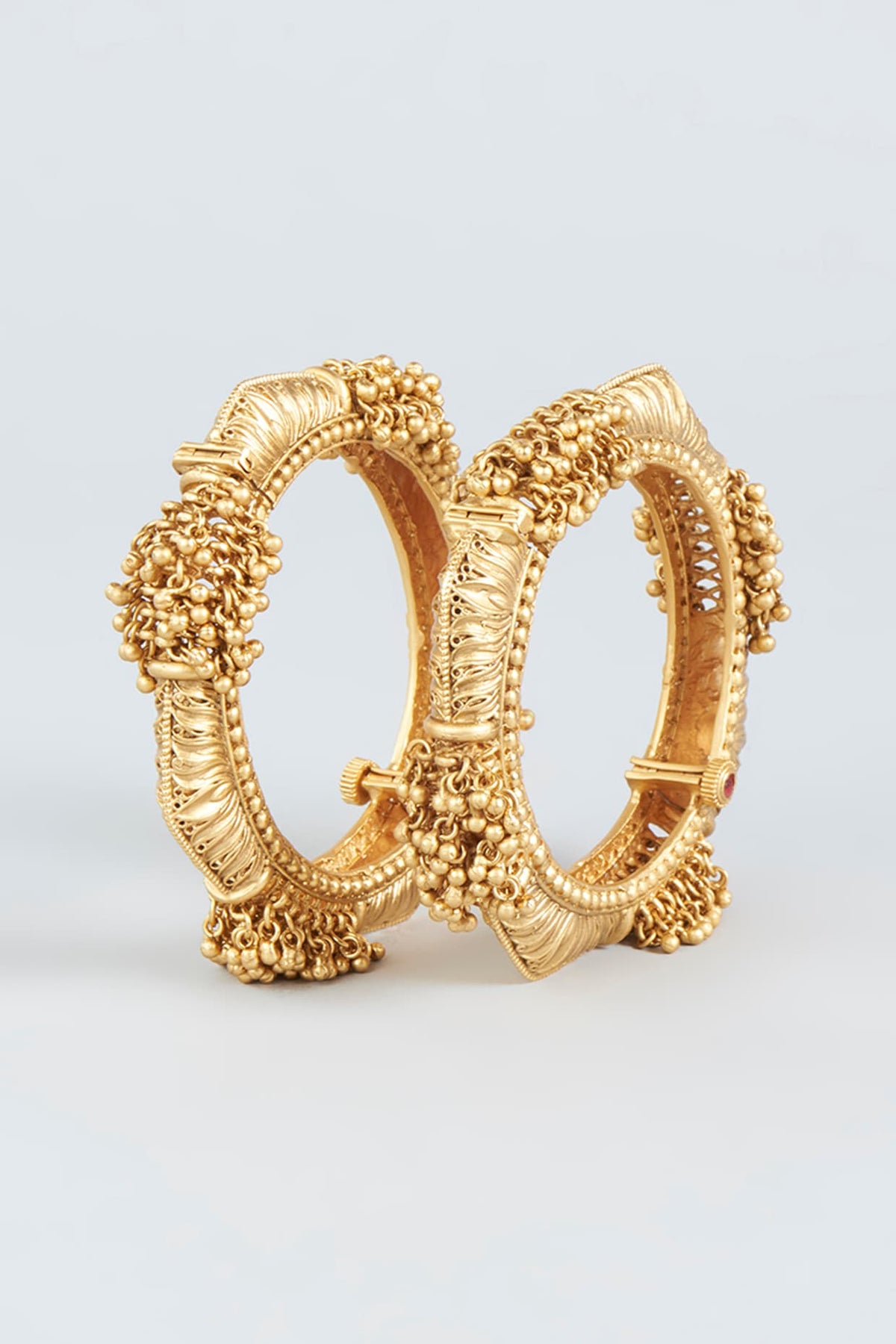 Gold Finish Ghungroo Bangles (Set of 2)