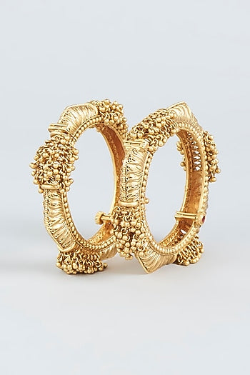 Gold Finish Ghungroo Bangles (Set of 2)