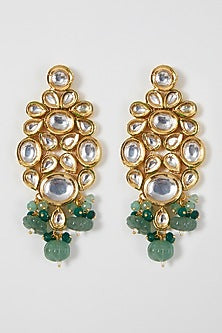 Gold Finish  Kundan Polki & Beaded Choker Necklace Set