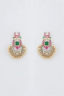 Gold Finish Temple Chandbaali Earrings