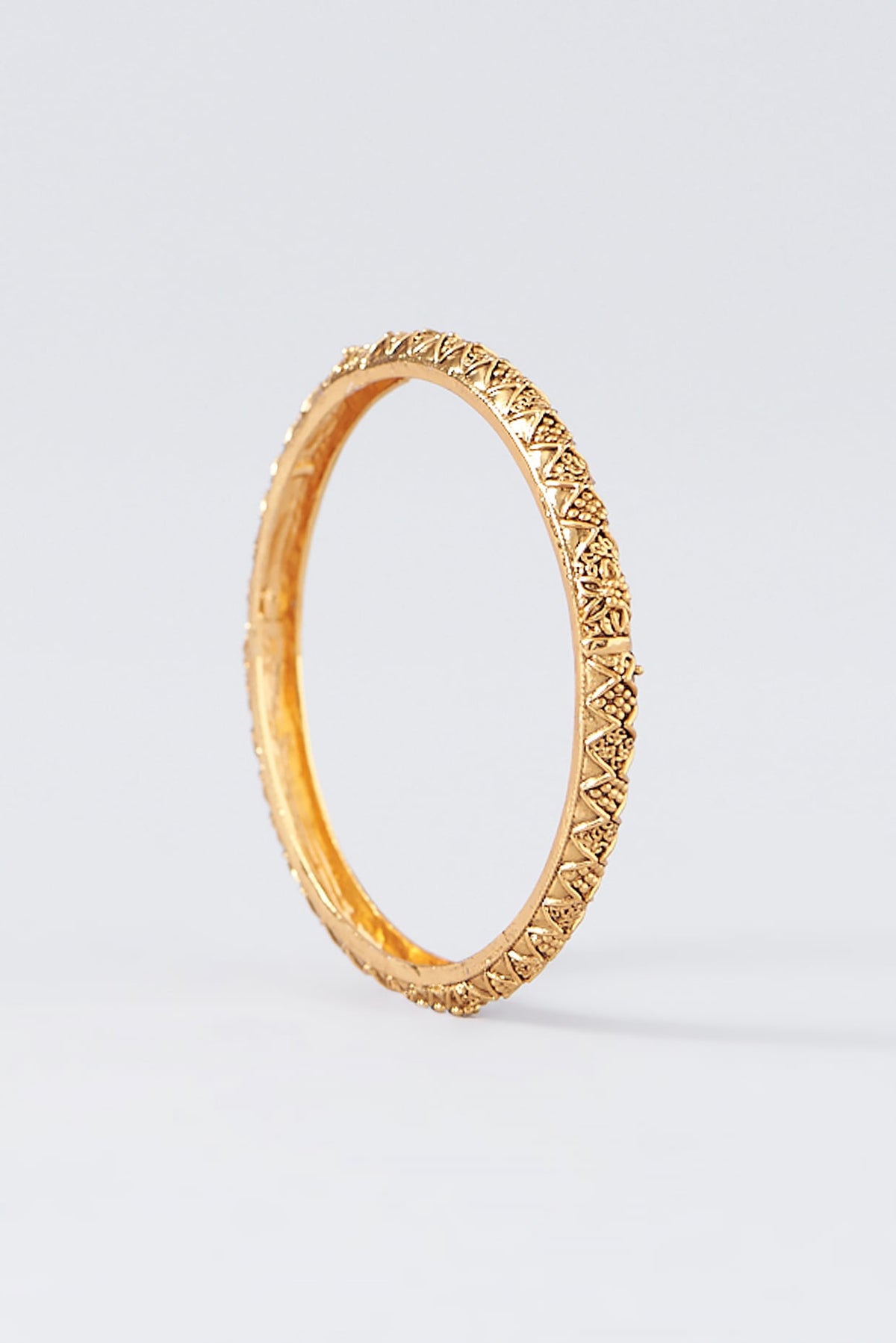 Gold Finish Temple Bangles (Set Of 4)