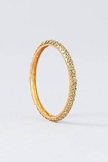 Gold Finish Temple Bangles (Set Of 4)