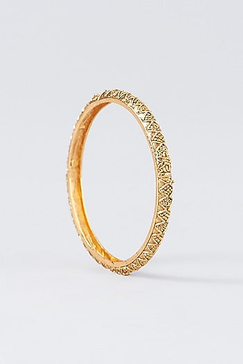 Gold Finish Temple Bangles (Set Of 4)