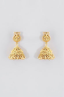 Gold Finish Kundan Polki Temple Necklace Set