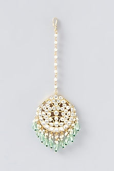 Gold Finish Kundan Polki Maang Tikka