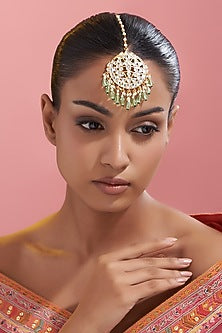 Gold Finish Kundan Polki Maang Tikka