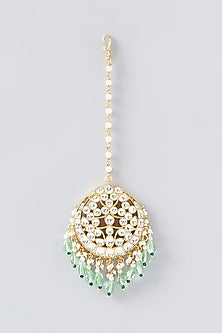 Gold Finish Kundan Polki Maang Tikka