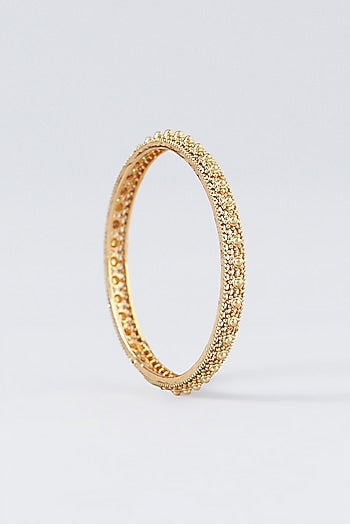 Gold Finish Temple Bangles (Set Of 4)