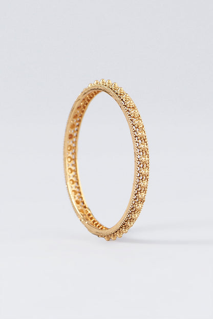 Gold Finish Temple Bangles (Set Of 4)