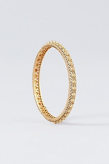 Gold Finish Temple Bangles (Set Of 4)