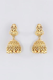 Gold Finish Kundan Polki Temple Necklace Set