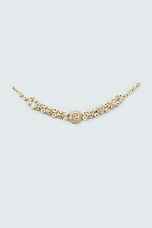 Gold Finish Kundan Polki Mathapatti