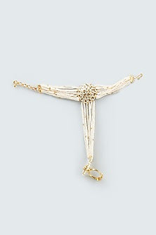 Gold Finish Kundan Polki Haath Phool