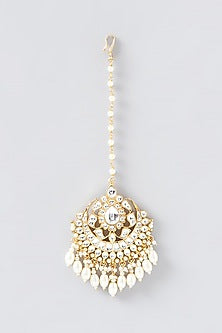 Gold Finish Kundan Polki Maang Tikka