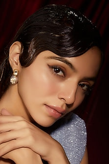 Gold Finish Kundan Polki & Pearl Dangler Earrings