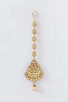 Gold Finish Temple Maang Tikka