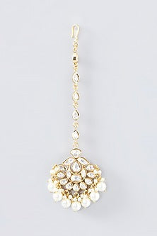 Gold Finish Kundan Polki Maang Tikka