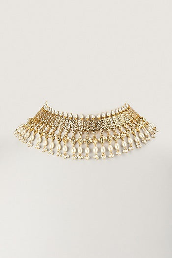 Gold Finish Mixed Metal Necklace