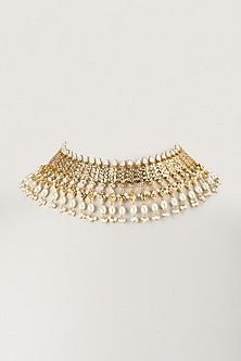 Gold Finish Mixed Metal Necklace