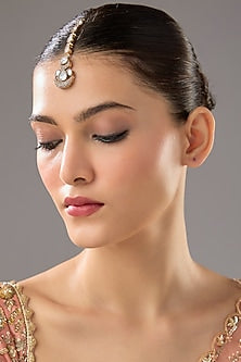 Gold Finish Kundan Polki Maangtikka