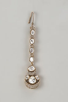 Gold Finish Kundan Polki Maangtikka