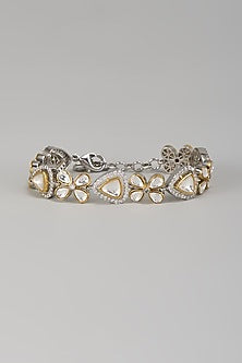 Gold Finish Kundan Polki Bracelet