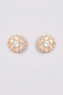 Gold Finish Kundan Polki Earrings