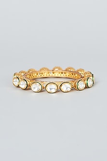 Gold Finish Kundan Polki Bangle