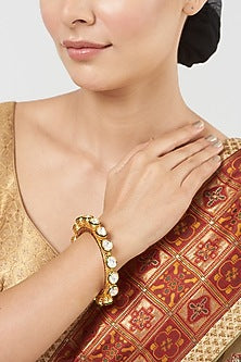 Gold Finish Kundan Polki Bangle
