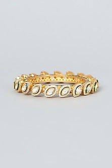 Gold Finish Kundan Polki Bangle
