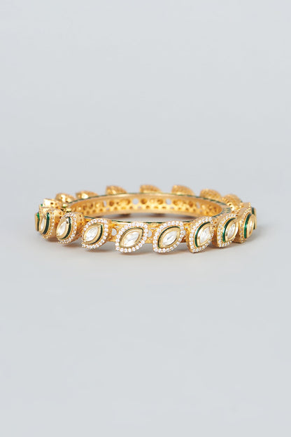 Gold Finish Kundan Polki Bangle