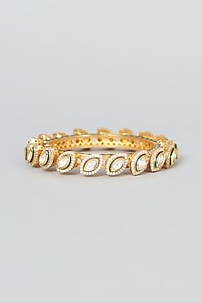 Gold Finish Kundan Polki Bangle
