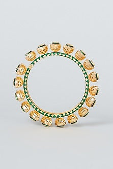 Gold Finish Kundan Polki Bangle