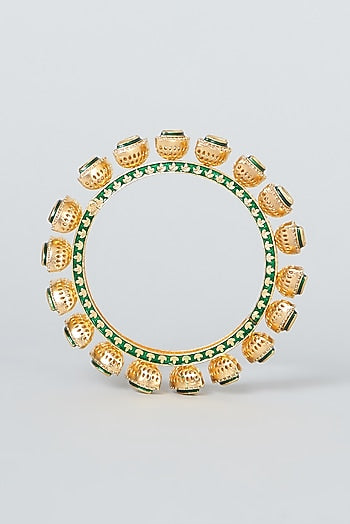 Gold Finish Kundan Polki Bangle