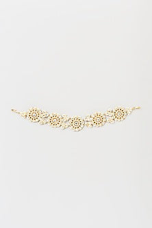 Gold Finish Pachi Kundan Polki Sheeshphool