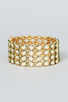 Gold Finish Kundan Polki Bangle