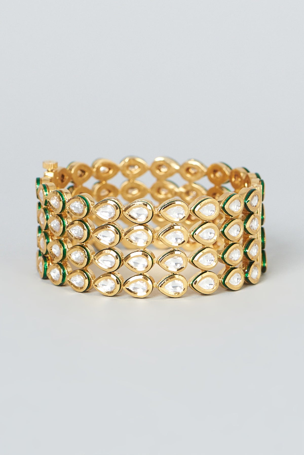 Gold Finish Kundan Polki Bangle