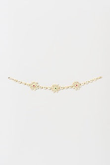 Gold Finish Pachi Kundan Polki Sheeshphool