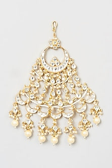 Gold Finish Kundan Polki & Pearl Pasa