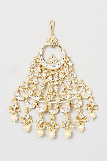 Gold Finish Kundan Polki & Pearl Pasa