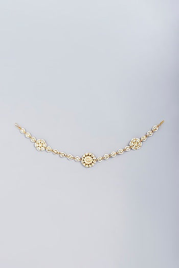 Gold Finish Kundan Polki Sheeshphool