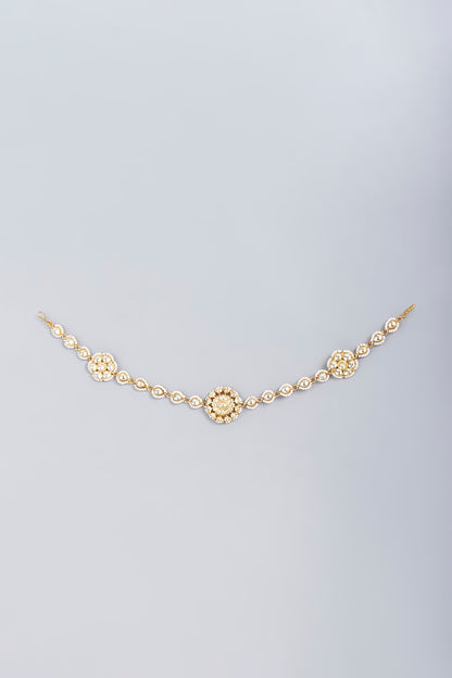 Gold Finish Kundan Polki Sheeshphool