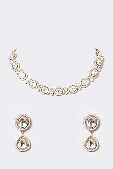 Gold Finish Zircons Necklace Set