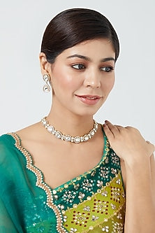 Gold Finish Zircons Necklace Set