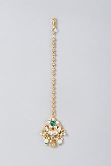 Gold Finish Kundan Polki Maang Tikka