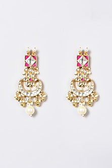 Gold Finish Pachi Kundan Polki & Pearl Choker Necklace Set