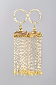 Gold Finish Pearl Kaleeras (Set of 2)