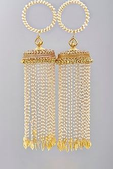 Gold Finish Pearl Kaleeras (Set of 2)