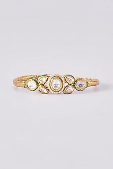 Gold Finish Kundan Polki Bracelets