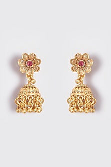 Gold Finish Kundan Polki Temple Mala Set